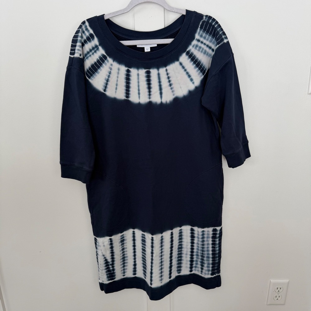 Pure J. Jill Blue‎ Tie Dye Sweatshirt Dress 100% Organic Cotton Casual S